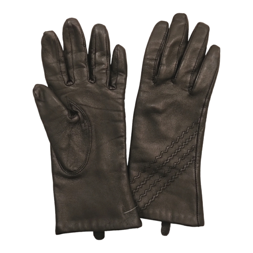 Vintage Women's Genuine Leather Gloves Scandi Girl Mint Condition Size XS Black